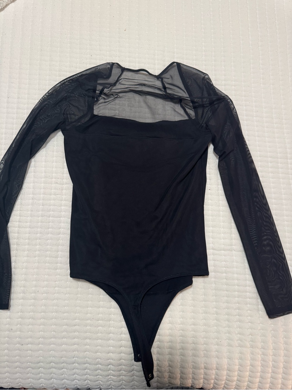 Abercrombie & Fitch Black Sheer Mesh Top